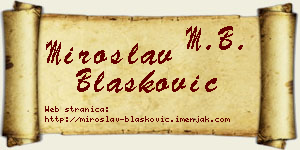 Miroslav Blašković vizit kartica